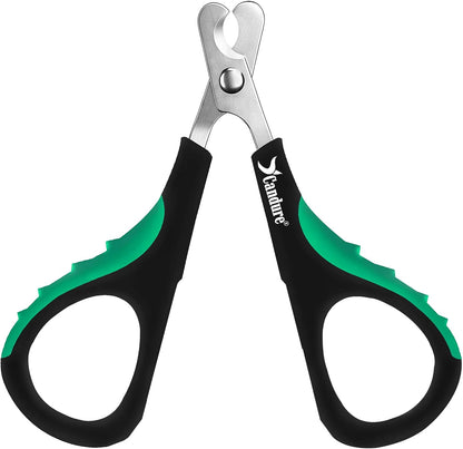 Candure Dog Nail Clippers Professional Pet Nail Clipper Suitable for Cats, Rabbits and Guinea Pigs - Safety Lock/Protective Guard to Avoid Over Cutting (Green, Medium to Small)