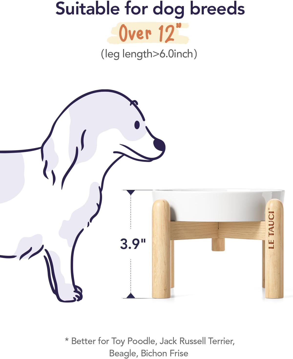 LE TAUCI Dog Bowls Slow Feeder Ceramic, 1.5 Cup Slow Feeding Bowl for Small and Medium Breed, Puzzle Dog Food Bowl for Fast Eater, Maze Purple
