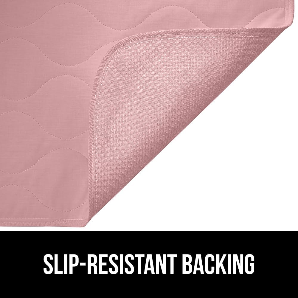 GORILLA GRIP Washable Underpads, Waterproof Reusable Heavy Absorbency Incontinence Bed Pads, Leak Proof Toddler Mattress Pad, 52x34 Slip Resistant Protector for Bedwetting, Adults and Kids, White