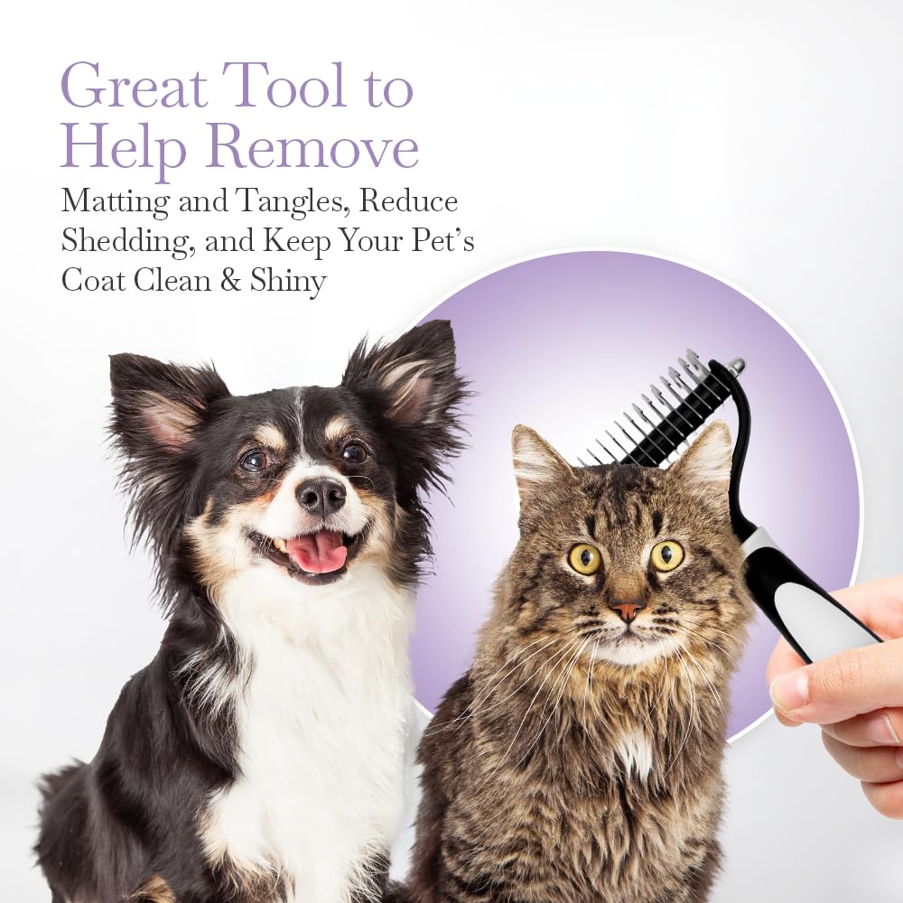Fuller Brush Slicker Pet Brush - Angled Fine Steel Wires - Ergonomically Designed Rubberized Handle For Comfort & Control - Remove Shedding & Matted Hair - Tool For Grooming Dogs & Cat