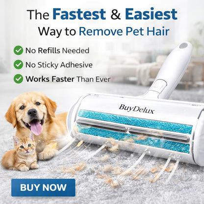 Pet Hair Remover Roller, Reusable Self-Cleaning Lint Roller for Dog & Cat Hair, Fur Removal for Furniture Couch Carpet Car Clothes & Bedding, No Sticky Tape or Refills