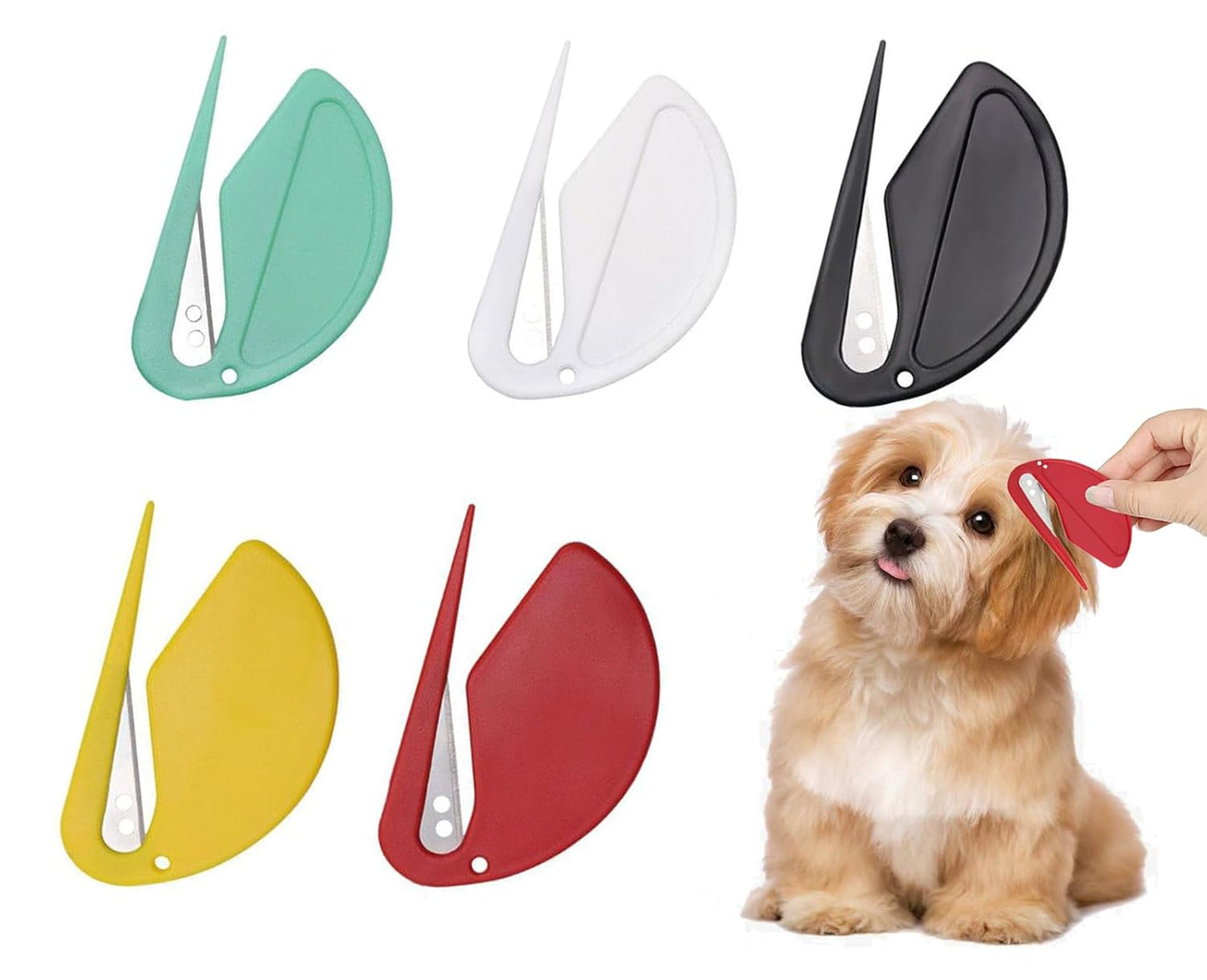 Pet Knotting Comb for Dogs and Cats, Dog Dematting Comb for Long Hair, Pet Hair Removal Tool, Safe and Gentle Knot Remover for Matted Fur, Grooming Comb for Dog and Cat, Easy to Use, Lightweight 5 Pcs