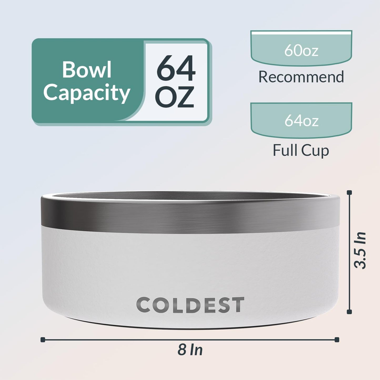 Coldest Dog Bowl - Anti Rust Metal, Non Slip, 3 Layers Insulated Stainless Steel Dog Bowls - Spill Proof & Heavy Duty - Water Bowl for Dogs, Cats & Pets, Dish Washer Safe (21 oz, Stealth Black)