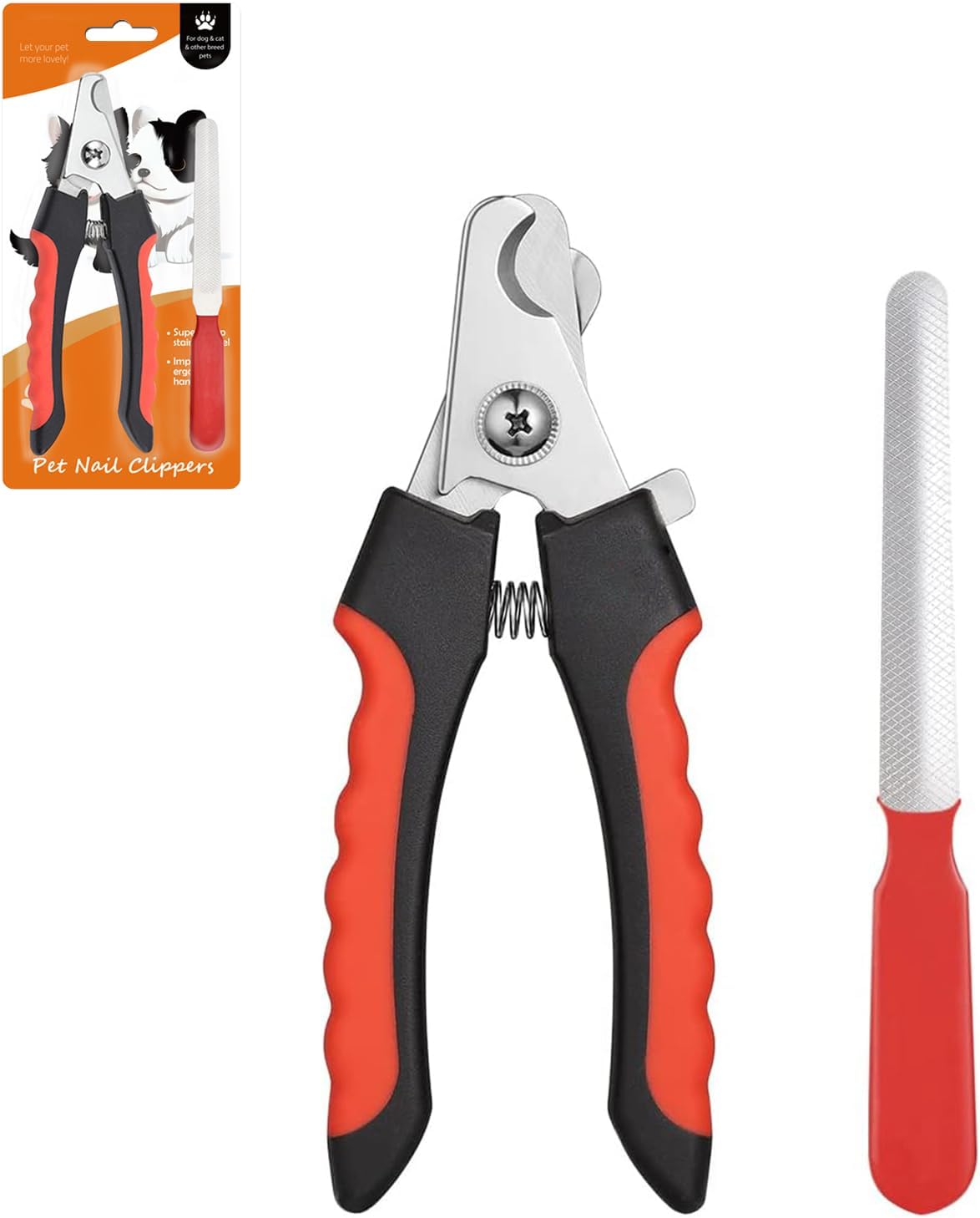 4.72 inch Dog Nail Clippers for Small Dogs, Ultra Sharp Stainless Cat Nail Clippers with Guard for Dogs, Cats, Rabbits and Guinea Pigs, Free Nail File(C Style)