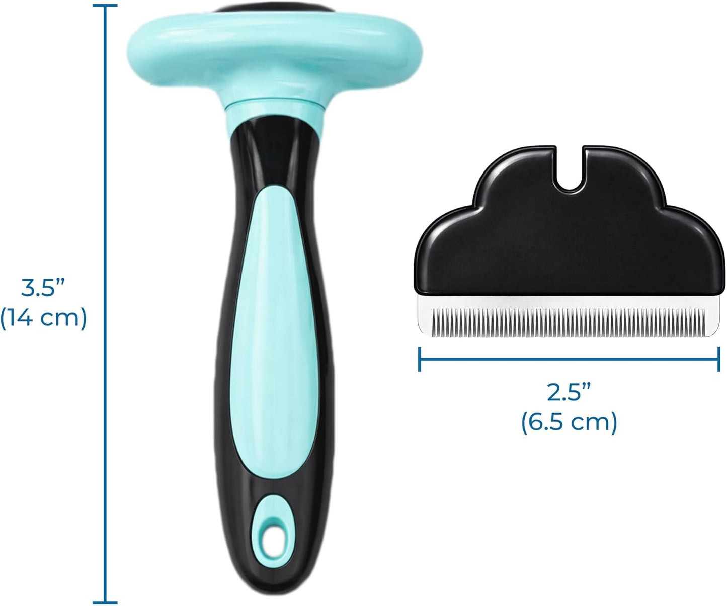 SunGrow Dog and Cat Deshedding Brush, Minimizes Shedding, Enhances Coat Health, Gentle on Skin, Suitable for Rabbits & Ferrets, 4" Steel Blade