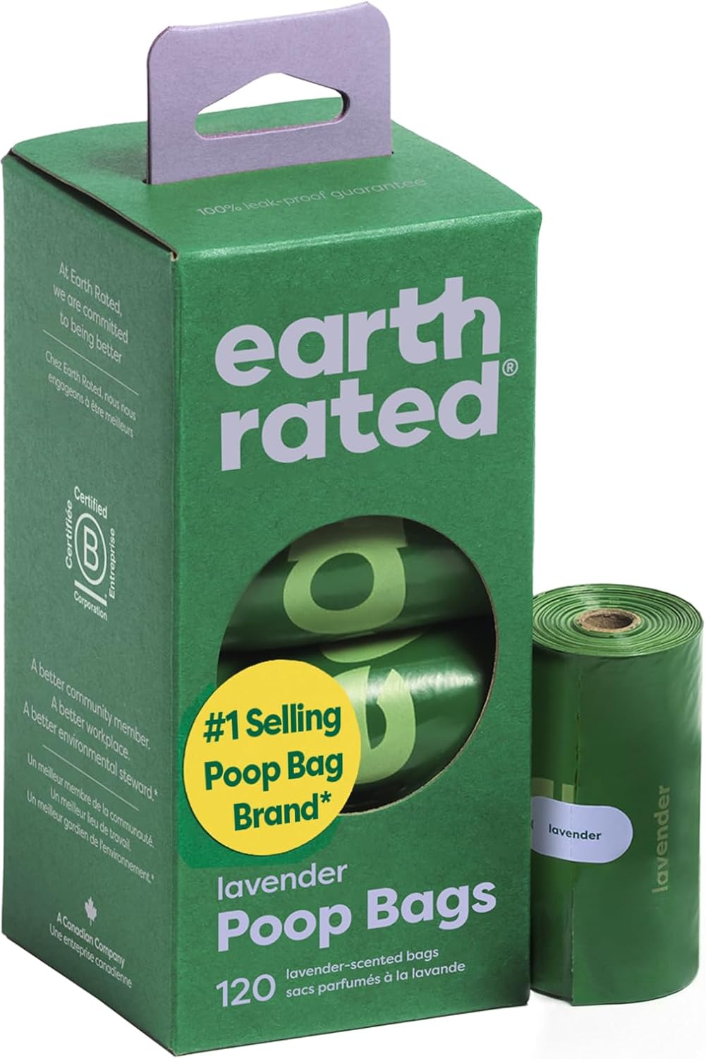 Earth Rated Dog Poop Bags Value Pack, Leak-Proof and Extra-Thick Pet Waste Bag for Big and Small Dogs, Refill Rolls, Unscented, 600 Count