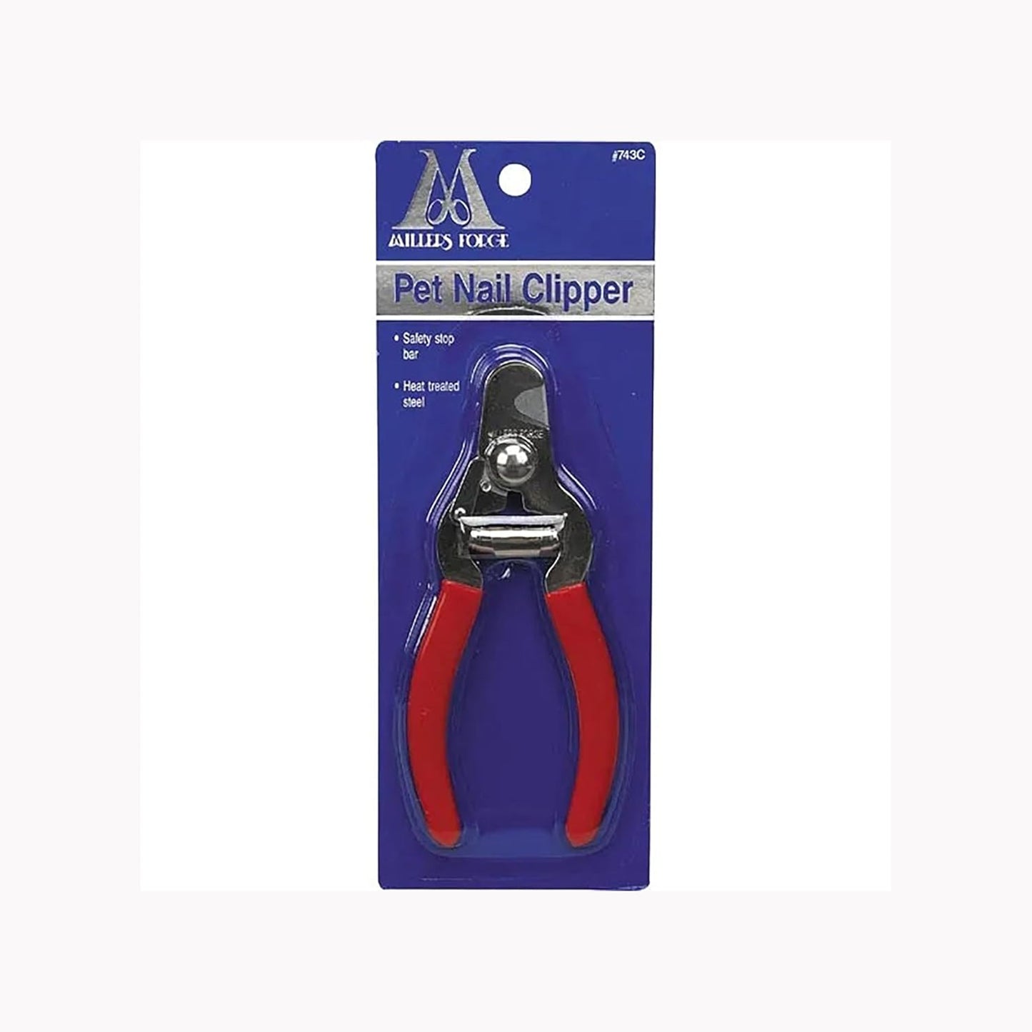 Millers Forge Steel Pet Nail Clipper 743C with Safety Stop Bar Small Medium Dog Updated Edition