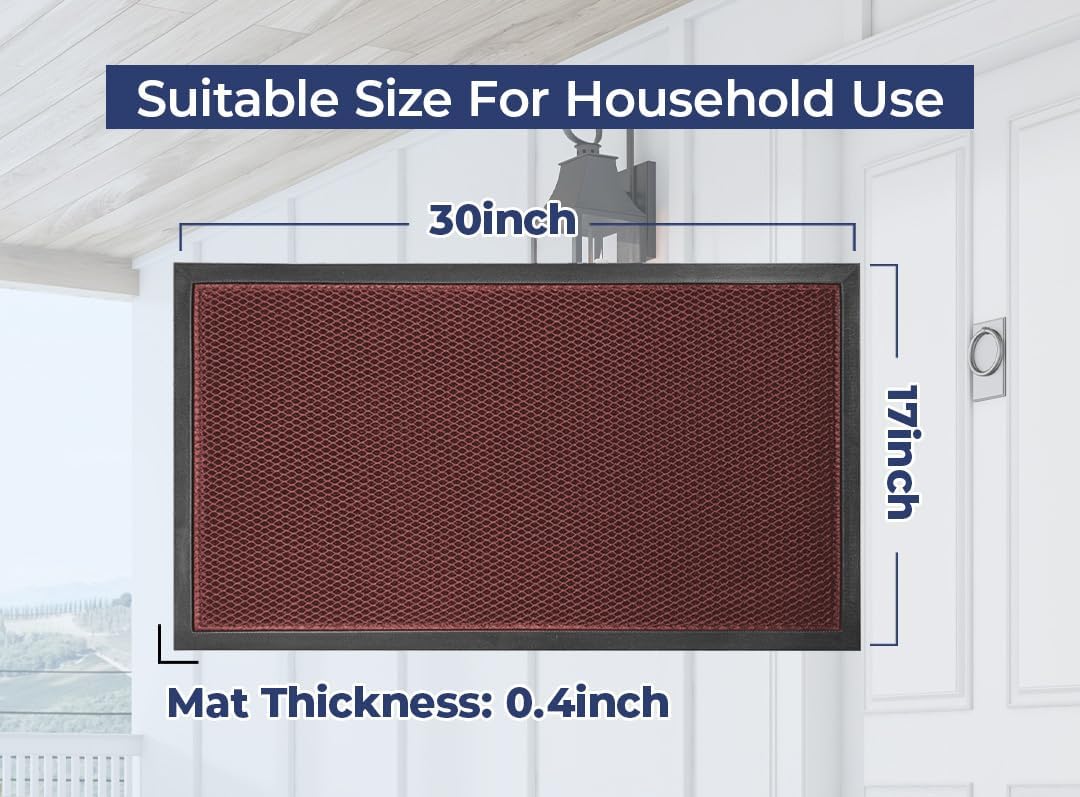 Muddy Mat® Meshy Mat™ Door Mat Heavy-Duty Quick-Dry Floor Mat, Sand & Dirt Trapper for Indoor & Outdoor, Ideal for Entrance, Mudrooms,Patios & Garages,Low-Profile,Non-Slip,Washable– Black 17"x30"x0.4"