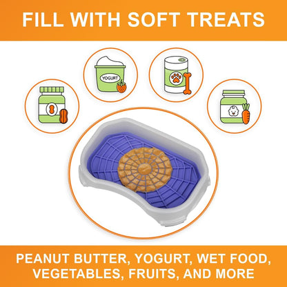 Neater Pets Neat-LIK Dog Lick Mat w/Mess-Proof Tray, Lick Mat for Dogs, Cats, Puppy, Reduces Anxiety & Boredom, Peanut Butter Slow Feeder, Interactive Treat Licking Pad (Green/Vanilla Bean)