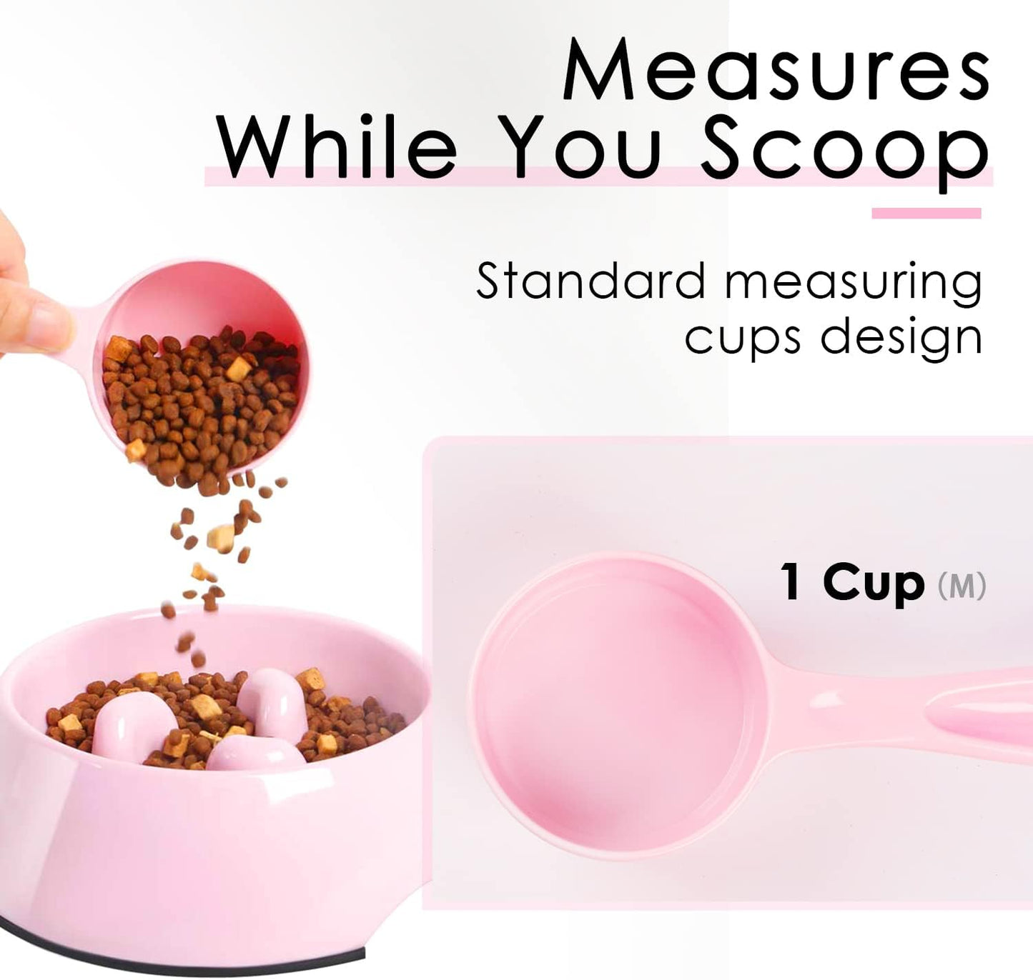 SUPERDESIGN 1 Cup Dog Food Scoop for Container Melamine Measuring Scoop for Dogs Cats Birds and Rabbits Pet Food Feeding Scoop Dishwasher Safe - Yellow