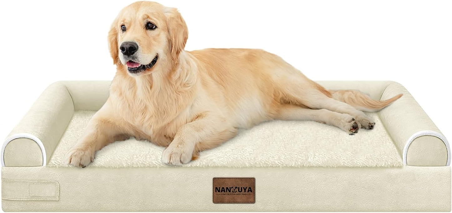 Large Dog Bed Orthopedic Washable: Beds Bolster XL Bed Large Big Dogs Memory Foam Couch Sofa Waterproof with Removable Cover