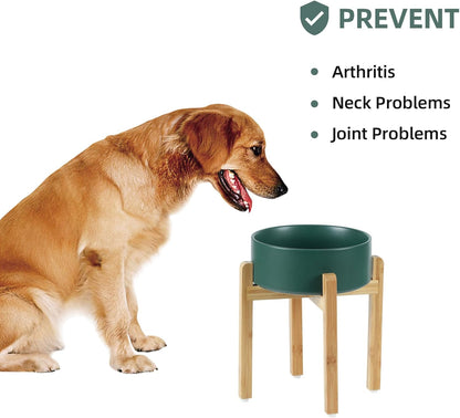 Havniva 8.3” Dog Bowls Elevated Ceramic Dog Food and Water Bowl, Raised Dog Water Bowl with Stand Non-Slip Rubber Base Large Capacity Feeding Pet Food Bowl for Large Dogs