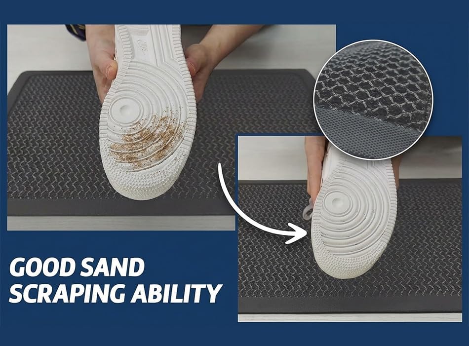 Muddy Mat® Meshy Mat™ Door Mat Heavy-Duty Quick-Dry Floor Mat, Sand & Dirt Trapper for Indoor & Outdoor, Ideal for Entrance, Mudrooms,Patios & Garages,Low-Profile,Non-Slip,Washable– Black 17"x30"x0.4"