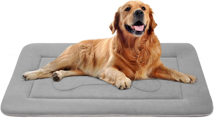 Large Dog Bed Soft Dog Crate Pad Mat 42 in Non-Slip Bottom Washable Dog Sleeping Mattress Pet Beds Cat Bed Kennel Pad, Dark Gray