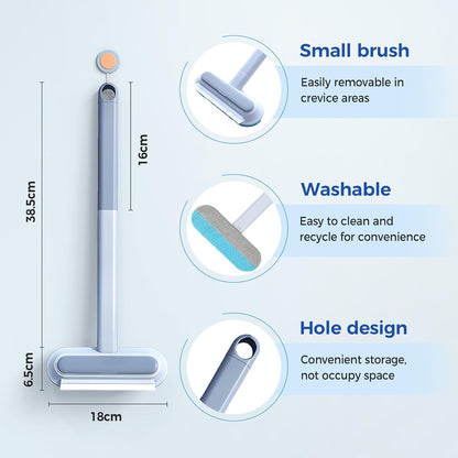 Pet Hair Remover for Couch, 4 in1 Cat and Dog Hair Removal Tool with 17.7inch Long Handle, Washable Cat Hair Remover Brush for Furniture, Couch, Carpet, Clothes and Laundry (1 Set)