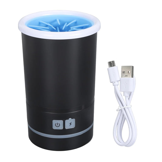 Automatic Dog Cleaner, Soft Electric Washer USB Rechargeable Portable Cleaner Cup, Dog Foot Cleaning Machine for Small to Medium Dogs Cats (White Blue)