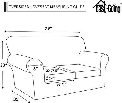 Easy-Going 100% Dual Waterproof 4 Pieces Stretch Soft Couch Cover for Dogs, Sofa Slipcover for 3 Separate Cushion Couch Leakproof Furniture Protector for Kids, Pets Dark Gray