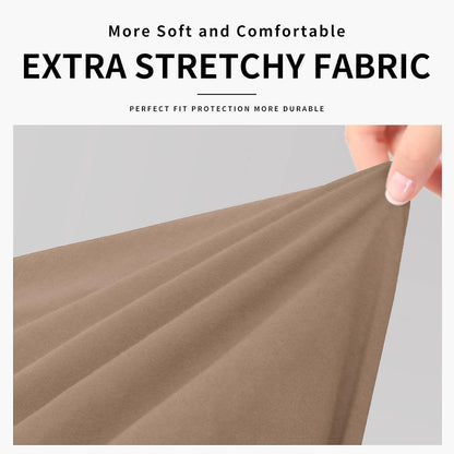 Easy-Going 100% Dual Waterproof 4 Pieces Stretch Soft Couch Cover for Dogs, Sofa Slipcover for 3 Separate Cushion Couch Leakproof Furniture Protector for Kids, Pets Dark Gray