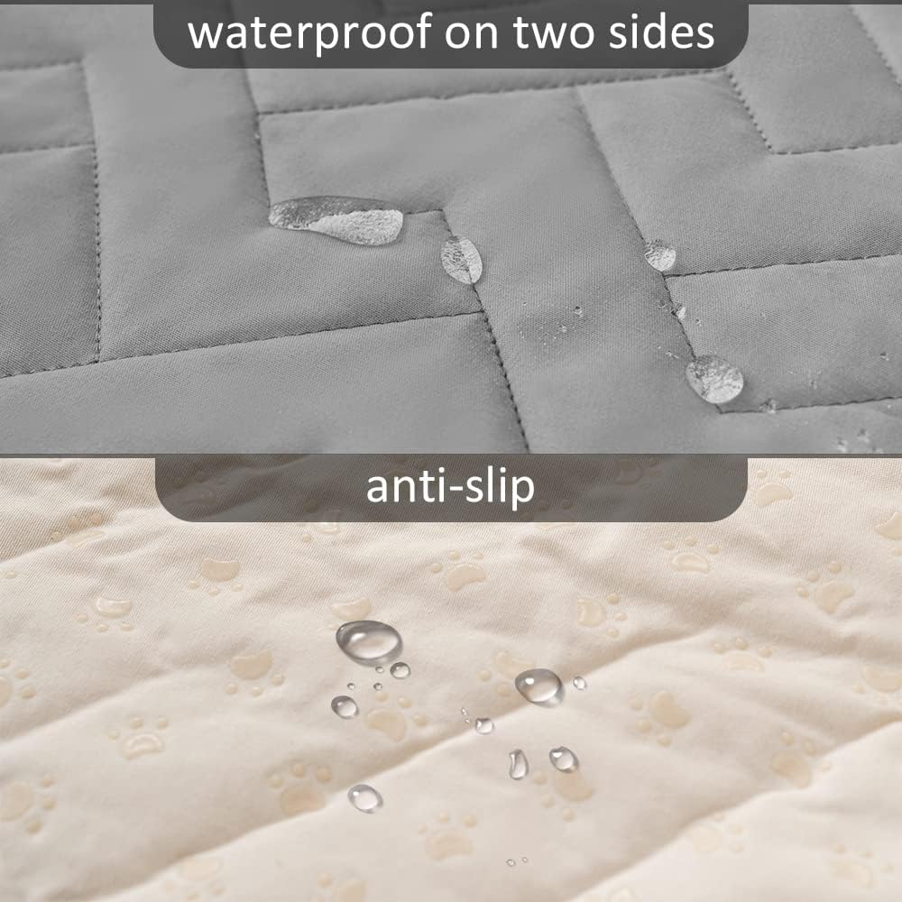 fuguitex Waterproof Dog Bed Cover Couch Cover, Anti-Slip Cat Mat Pet Pad Blanket for Sofa Chair Recliner Furniture Protrctor