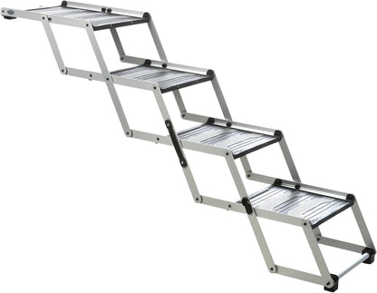TRIXIE Foldable Aluminum Pet Steps for Dogs Up to 165 Pounds Adjustable from 19.5 to 27.5 Inches