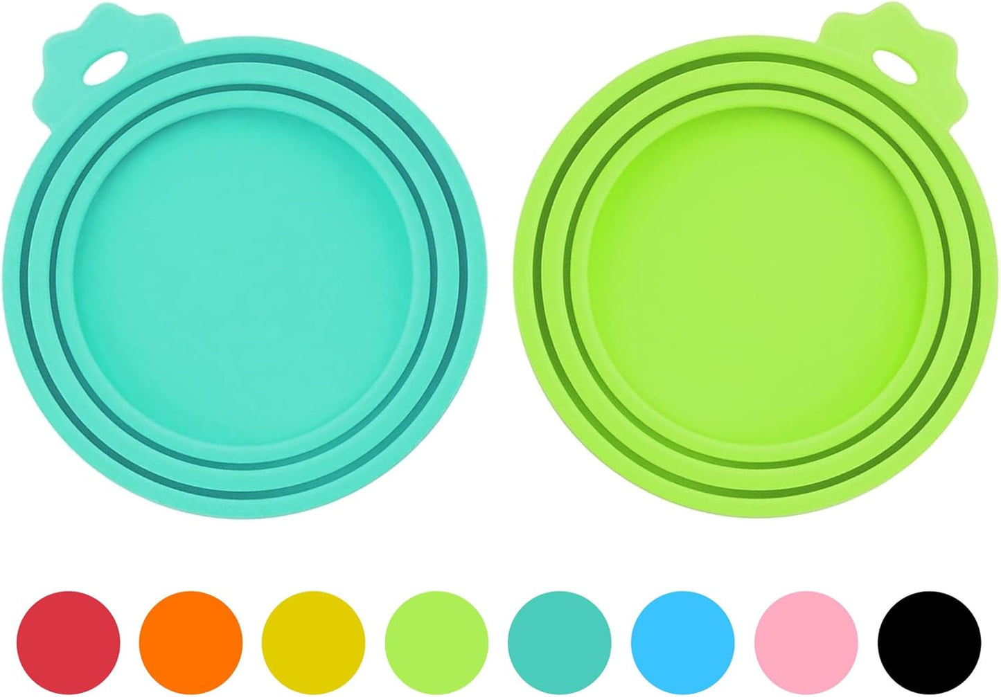 2 Pack Pet Food Can Covers, Silicone Universal Can Lids for Dog & Cat Food, BPA Free, One Fit Most Standard Size Food Cans Green/Blue
