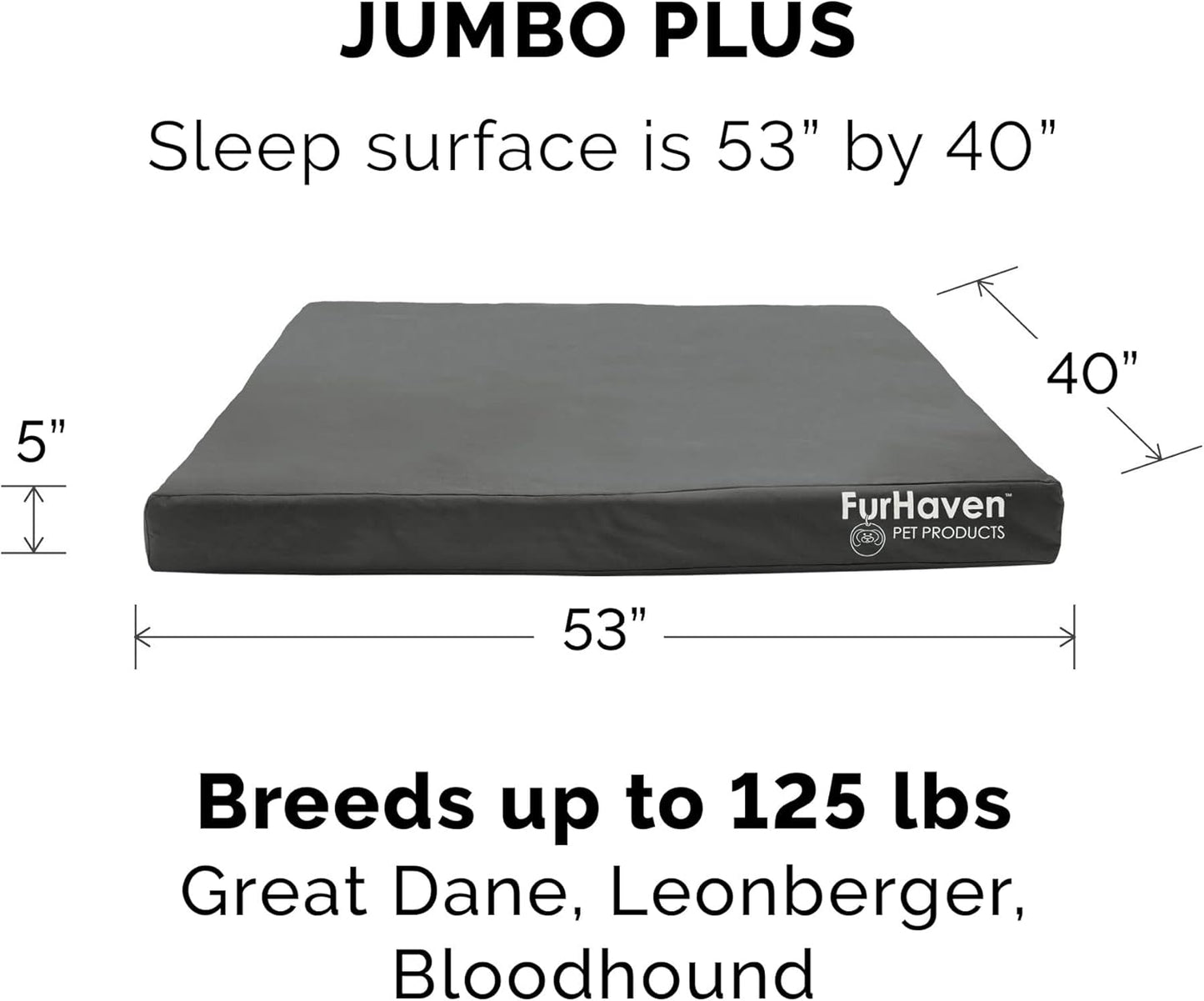 Furhaven Replacement Dog Bed Cover Ultra Plush Faux Fur & Suede Mattress, Machine Washable - Gray, Large