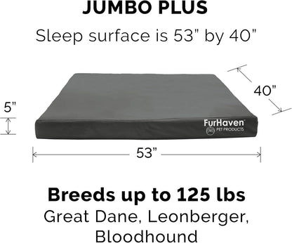 Furhaven Replacement Dog Bed Cover Ultra Plush Faux Fur & Suede Mattress, Machine Washable - Gray, Large