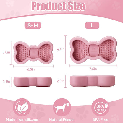 Freeze Dog Lick Bowl, Animire Non-Slip Slow Feeder Lick Mat for Dogs, Silicone Dog Enrichment Bowl for Distraction Anxiety Relief Boredom, BPA Free, Dishwasher Safe(Rose,S)