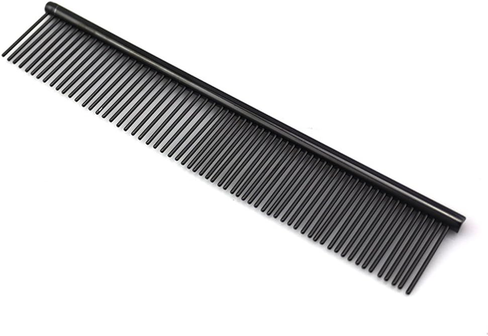 ZoCr Stainless Steel Pet Comb for Dogs Cats, Pet Grooming Comb with Different Spaced Rounded Teeth (Golden)