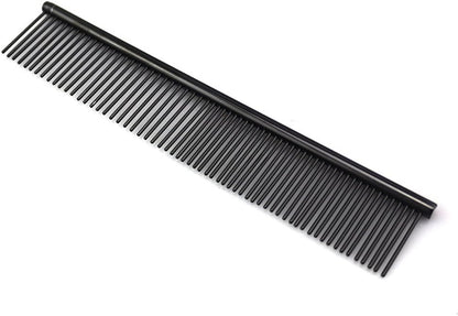 ZoCr Stainless Steel Pet Comb for Dogs Cats, Pet Grooming Comb with Different Spaced Rounded Teeth (Golden)