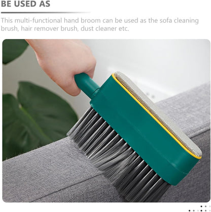 MAGICLULU Multi-use 3-in-1 Pet Hair Removal Broom with Long Handle and Soft Bristles, Electrostatic Dusting Brush for Household Cleaning and Bed Dusting, 1pcs Green and Gray Handheld