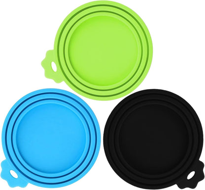 2 Pack Pet Food Can Covers, Silicone Universal Can Lids for Dog & Cat Food, BPA Free, One Fit Most Standard Size Food Cans Green/Blue