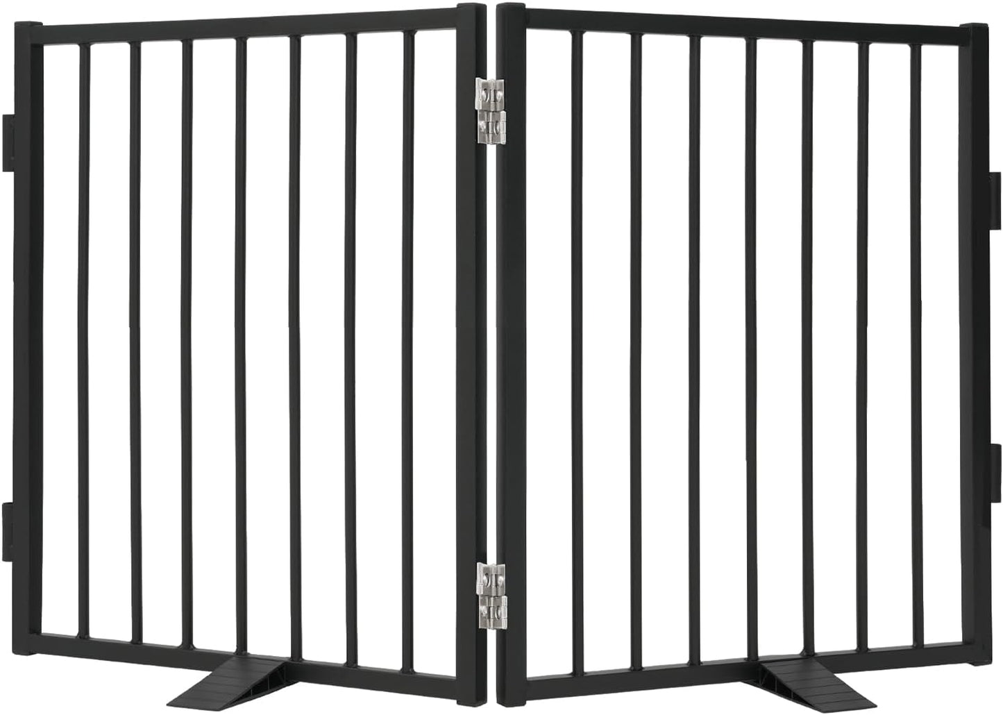 Snagle Paw Full Metal Freestanding Dog Gate,Indoor Dog Gate with Floor Protect Support Feet, 40x24 Inches Foldable Dogs Barrier for Stairs, Hallways and Doorways (24'' H 2 Panel, White