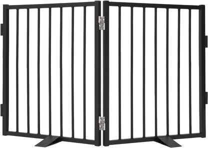 Snagle Paw Full Metal Freestanding Dog Gate,Indoor Dog Gate with Floor Protect Support Feet, 40x24 Inches Foldable Dogs Barrier for Stairs, Hallways and Doorways (24'' H 2 Panel, White