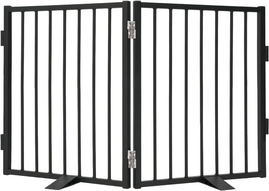 Snagle Paw Full Metal Freestanding Dog Gate,Indoor Dog Gate with Floor Protect Support Feet, 40x24 Inches Foldable Dogs Barrier for Stairs, Hallways and Doorways (24'' H 2 Panel, White