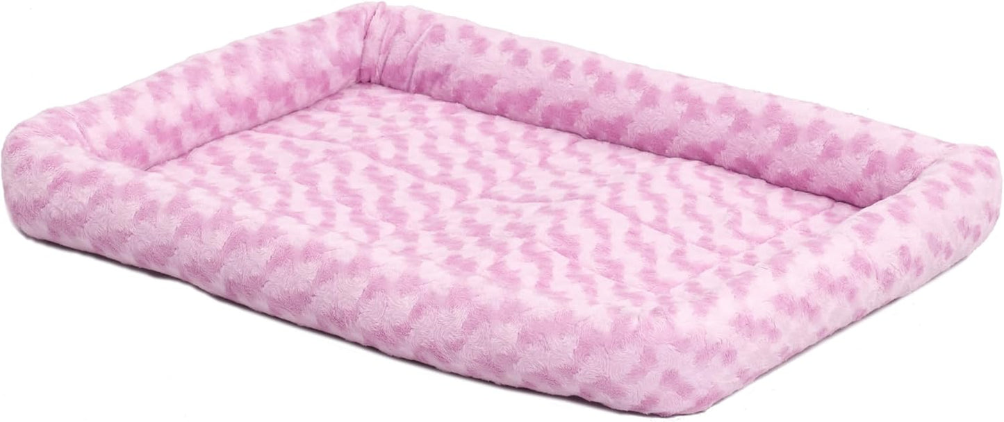 MidWest Homes for Pets QuietTime Dog Bed - White Fleece Bolster, Ultra-Soft and Machine Washable, Fits 24-Inch Crates and Carriers, for Small Breed Dogs