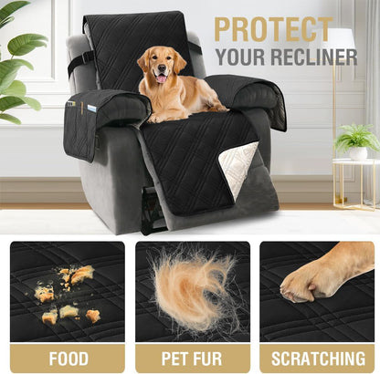 H.VERSAILTEX 100% Waterproof Slipcovers for Couches and Sofas Modern Pet Couch Cover Thick Soft Furniture Protector with Elastic Straps(Sofa, Lily Pad/Beige)