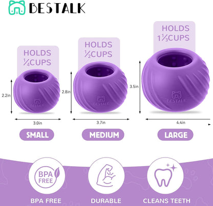 Long-Lasting Dog Lick Toy, Wobbly Dog Enrichment Lick Bowl to Keep Dogs Busy, Interactive Stuffable Dog Treat Feeder for Boredom, Silicone Treat Dispensing Chew Toy(Dark Blue,S)