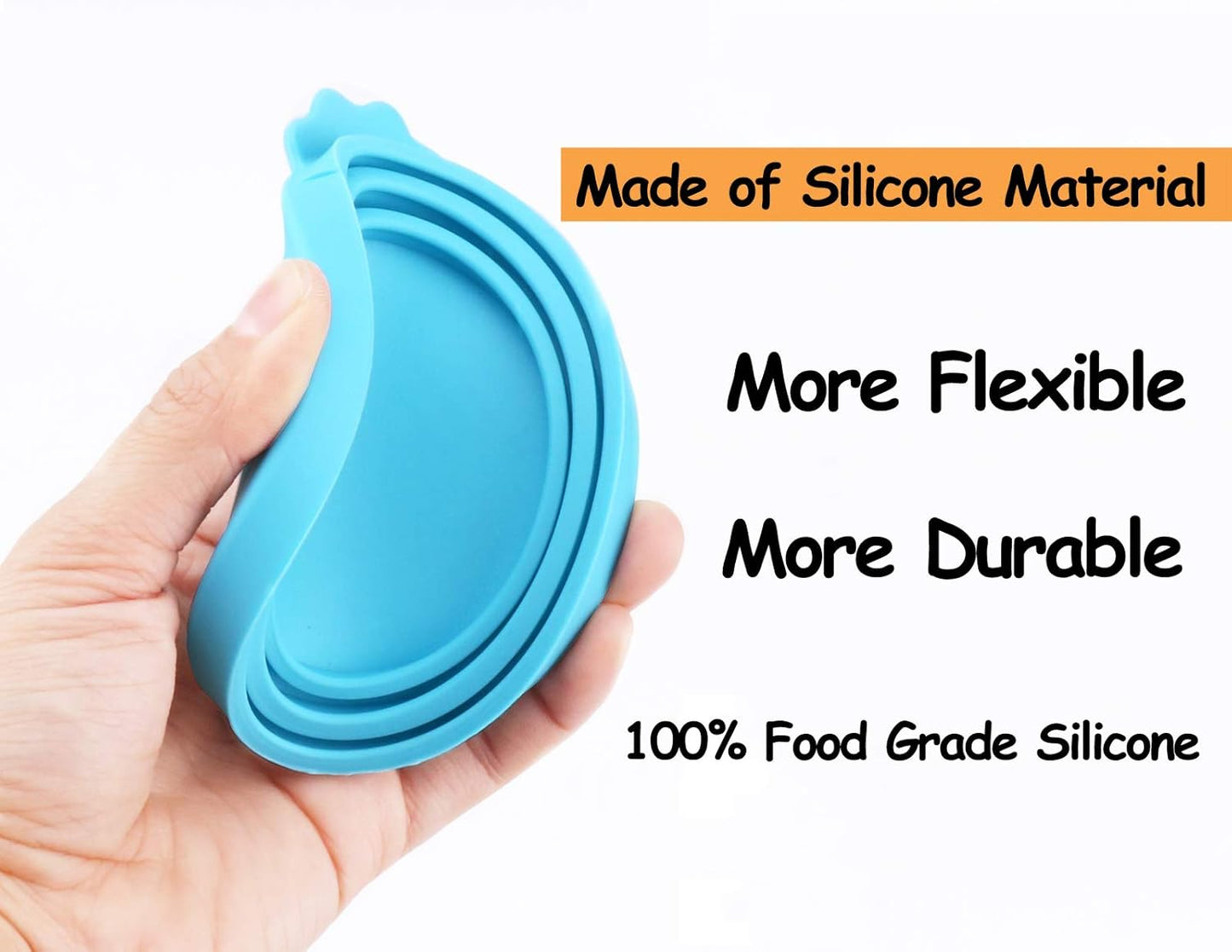 Comtim Pet Food Can Cover Silicone Can Lids for Dog and Cat Food(Universal Size,One fit 3 Standard Size Food Cans) (Blue/Purple)