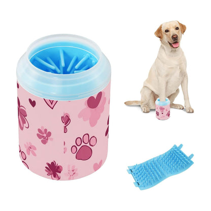 Dog Paw Cleaner Cups for Dogs Pet Foot Washer Paw Scrubber for Medium Small Dogs Cats Cleaning Cup Cute Yellow Fiesta Guitars Cacti and Ethnic Birds