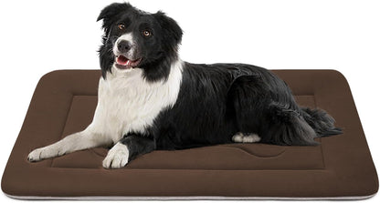 Large Dog Bed Soft Dog Crate Pad Mat 42 in Non-Slip Bottom Washable Dog Sleeping Mattress Pet Beds Cat Bed Kennel Pad, Dark Gray