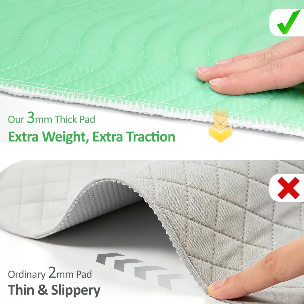 Washable Underpads 36"x36"(4 Pack)– Dual-Sided & Ultra-Thick, Heavy Duty Waterproof Nursing Pads Incontinence Bed Pads, Reusable Washable Pee Pads for Dogs, Diaper Changing & Adults Pads