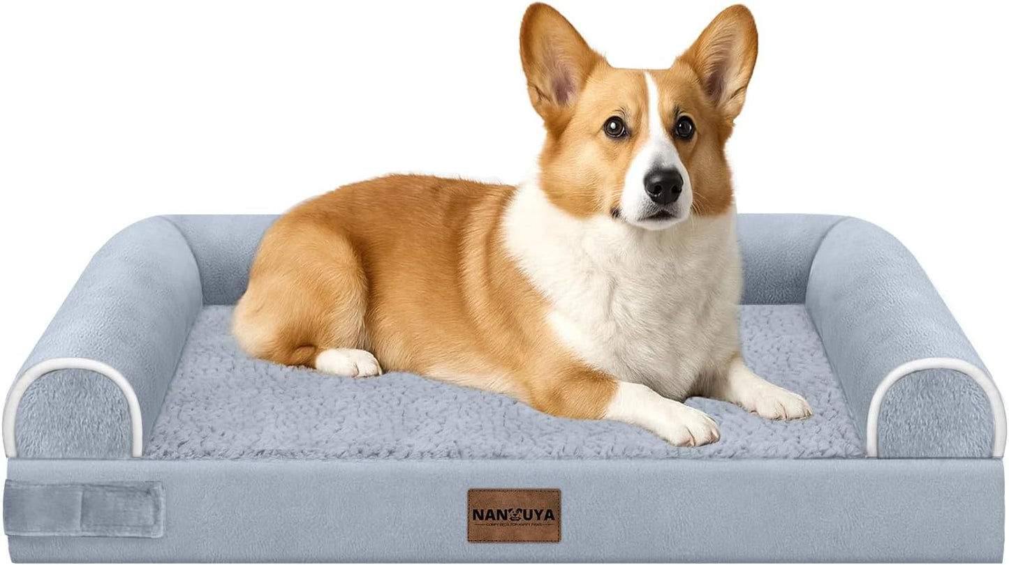 Large Dog Bed Orthopedic Washable: Beds Bolster XL Bed Large Big Dogs Memory Foam Couch Sofa Waterproof with Removable Cover