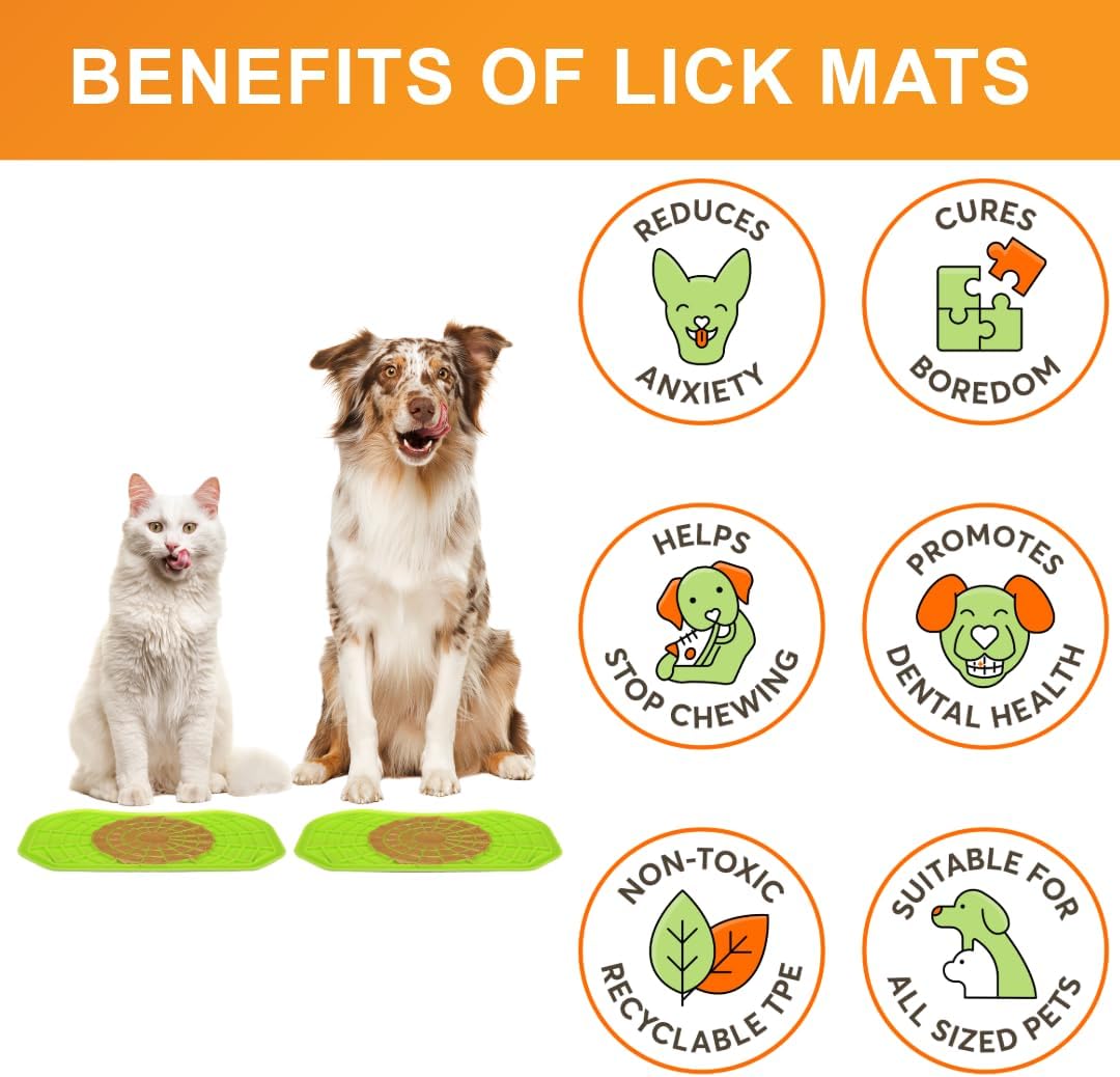 Neater Pets Neat-LIK Dog Lick Mat, Lick Mat for Dogs, Cats, Puppy, Reduces Anxiety & Boredom, Peanut Butter Slow Feeder, Interactive Treat Licking Pad, Licking Mats for Small & Large Breed (Purple)
