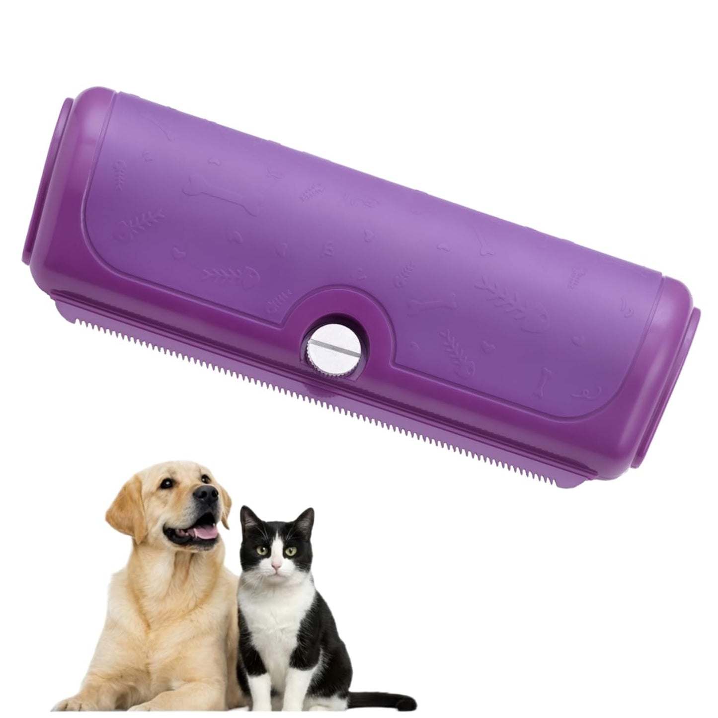 Dog & Cat Deshedding Brush, Undercoat Grooming Tool for Short to Medium and Double Coats, Detachable Metal Shedding Blade, Ergonomic Non-Slip Handle, Black