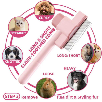 Dog Brush for Shedding,7 PCS Pet Grooming Brush Kit to De-fur & Hair Slicker Deshedding Brushes with Undercoat Rake Comb Bath Brush&Nail Clipper for Grooming Short Long Haired Dogs Cats Blue
