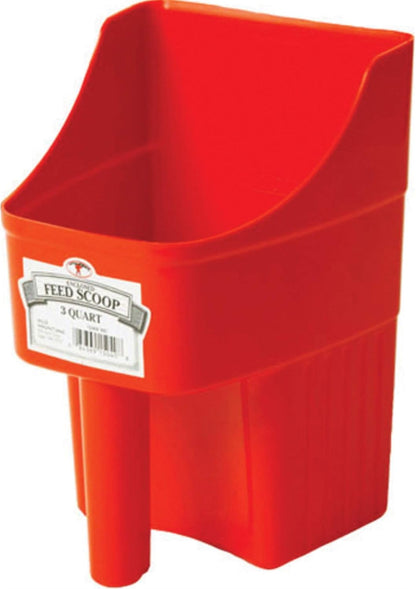 Little Giant® Plastic Enclosed Feed Scoop | Heavy Duty Durable Stackable Horse Feed Scoop with Measure Marks | Livestock Hand Scooper | 3 Quart