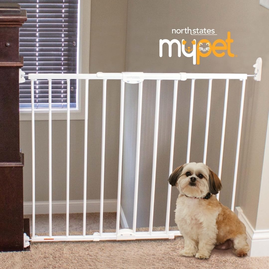 MyPet Windsor Walk Thru Pet Gate: 28.68" - 47.85" Wide Dog Gate. Hardware Mount, Dog Gates for The House, Cat Gate for Doorway. 31" Tall, Matte Bronze
