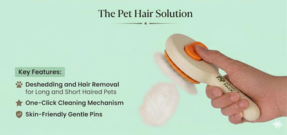 Argo's Pack - Pet Brush for Shedding - Self-Cleaning Slicker Brush for Cats and Dogs, Gently Removes Mats and Tangled Fur, Professional Grooming Tool for Long & Short Haired Pets, Hair Remover