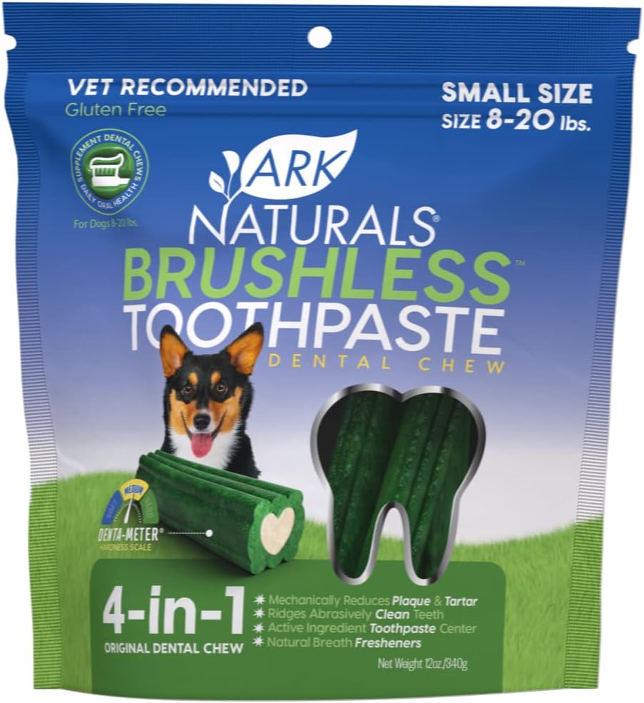 Ark Naturals Soft Brushless Toothpaste, Dog Dental Chews for Small Breeds, Freshens Breath, Unique Texture Helps Reduce Plaque & Tartar, 12oz, 1 Pack